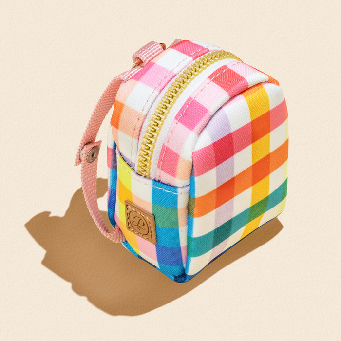 Gingham Rainbow Doggy Waste Bag Carrier