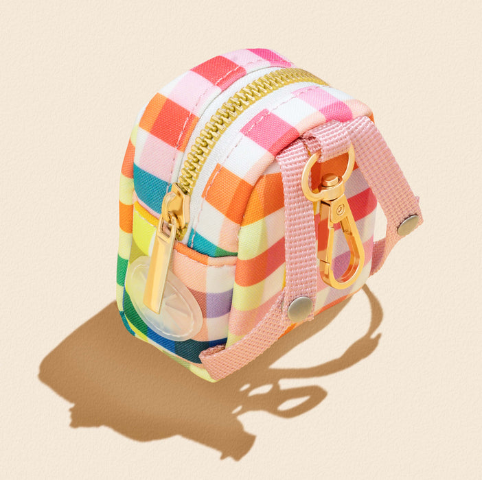 Gingham Rainbow Dog Harness Walking Set