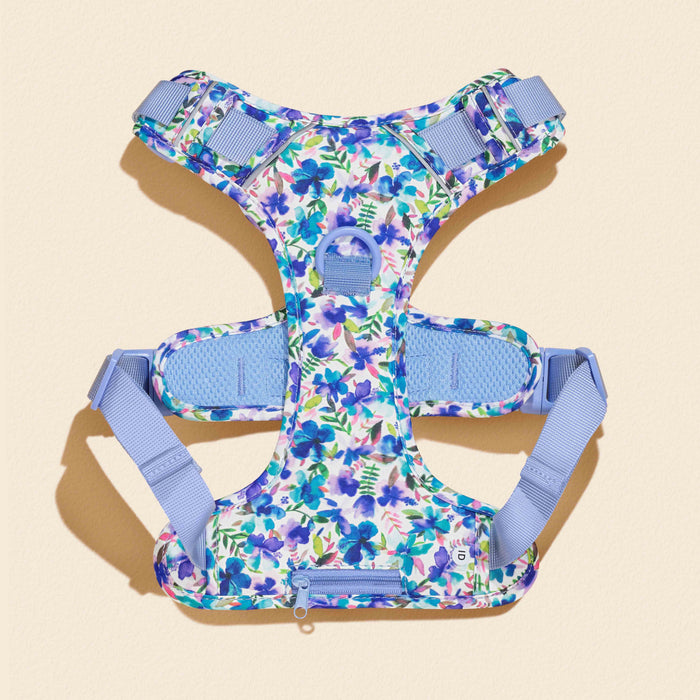 Blue Hibiscus Florals Harness Walking Set