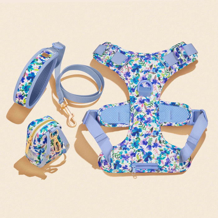 Blue Hibiscus Florals Dog Harness